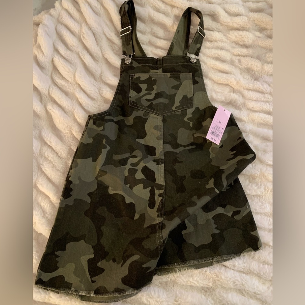 Fun camo mini overalls